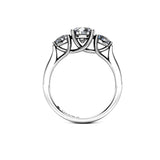 PISTACHIO - Round Brilliant Trilogy Ring in Platinum - HEERA DIAMONDS