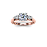 MARMALADE - Cushion and Pears Trilogy Engagement Ring in Rose Gold - HEERA DIAMONDS