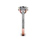 LILI - Oval Diamond Engagement ring with Diamond Shoulders in Rose Gold - HEERA DIAMONDS