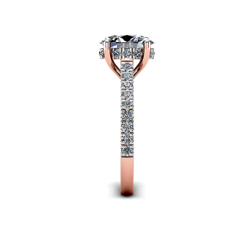LILI - Oval Diamond Engagement ring with Diamond Shoulders in Rose Gold - HEERA DIAMONDS