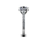 LILI - Oval Diamond Engagement ring with Diamond Shoulders Platinum - HEERA DIAMONDS