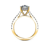 LILI - Oval Diamond Engagement ring with Diamond Shoulders in Yellow Gold - HEERA DIAMONDS