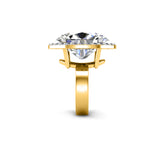 CORAL - Oval Cut Engagement Ring with Halo in Yellow Gold - HEERA DIAMONDS