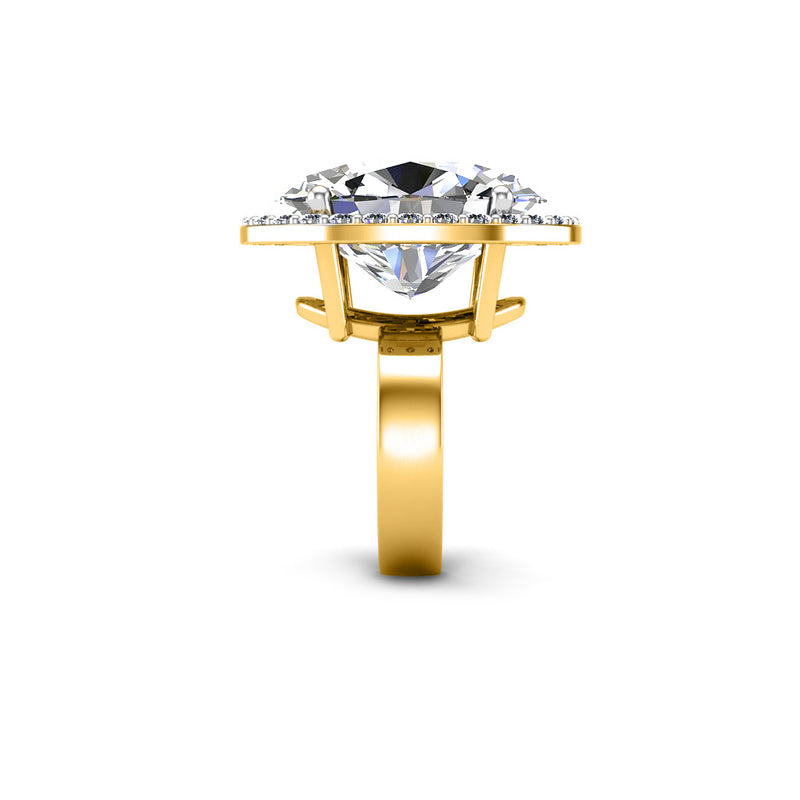 CORAL - Oval Cut Engagement Ring with Halo in Yellow Gold - HEERA DIAMONDS