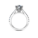 BERTA - Oval Diamond Engagement ring with Diamond Shoulders in Platinum - HEERA DIAMONDS