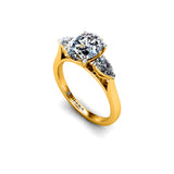 TARTE - Oval and Pears Trilogy Engagement Ring in Yellow Gold - HEERA DIAMONDS