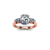 TARTE - Oval and Pears Trilogy Engagement Ring in Rose Gold - HEERA DIAMONDS