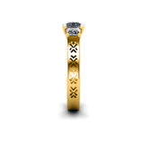 ROSEWOOD - Princess Trilogy Engagement Ring in Yellow Gold - HEERA DIAMONDS