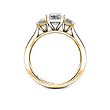 ROSEWOOD - Princess Trilogy Engagement Ring in Yellow Gold - HEERA DIAMONDS