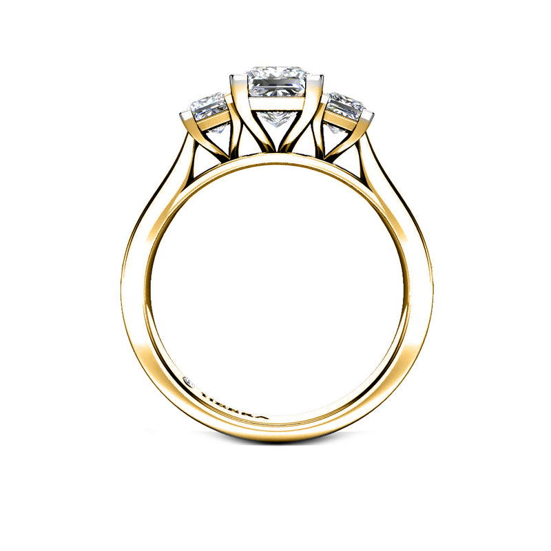 ROSEWOOD - Princess Trilogy Engagement Ring in Yellow Gold - HEERA DIAMONDS