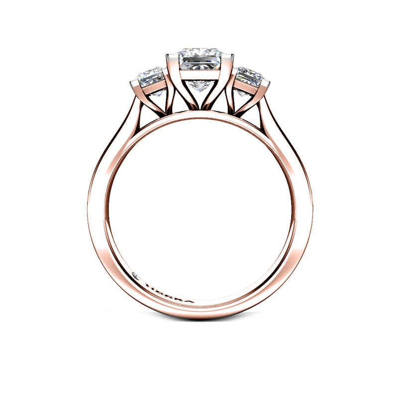 ROSEWOOD - Princess Trilogy Engagement Ring in Rose Gold - HEERA DIAMONDS