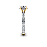 DUNIA - Oval Diamond Engagement ring with Diamond Shoulders and Under Halo in Yellow Gold - HEERA DIAMONDS