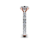 DUNIA - Oval Diamond Engagement ring with Diamond Shoulders and Under Halo in Rose Gold - HEERA DIAMONDS