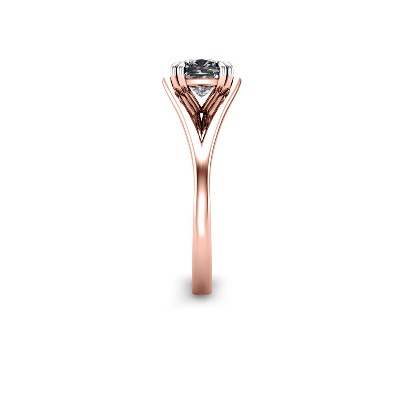 SLOANNE - Cushion Cut Diamond Solitaire Engagement Ring in Rose Gold - HEERA DIAMONDS