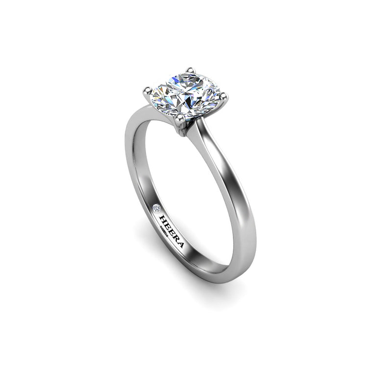 JHENE - Round Brilliant Diamond Solitaire Engagement Ring in Platinum - HEERA DIAMONDS