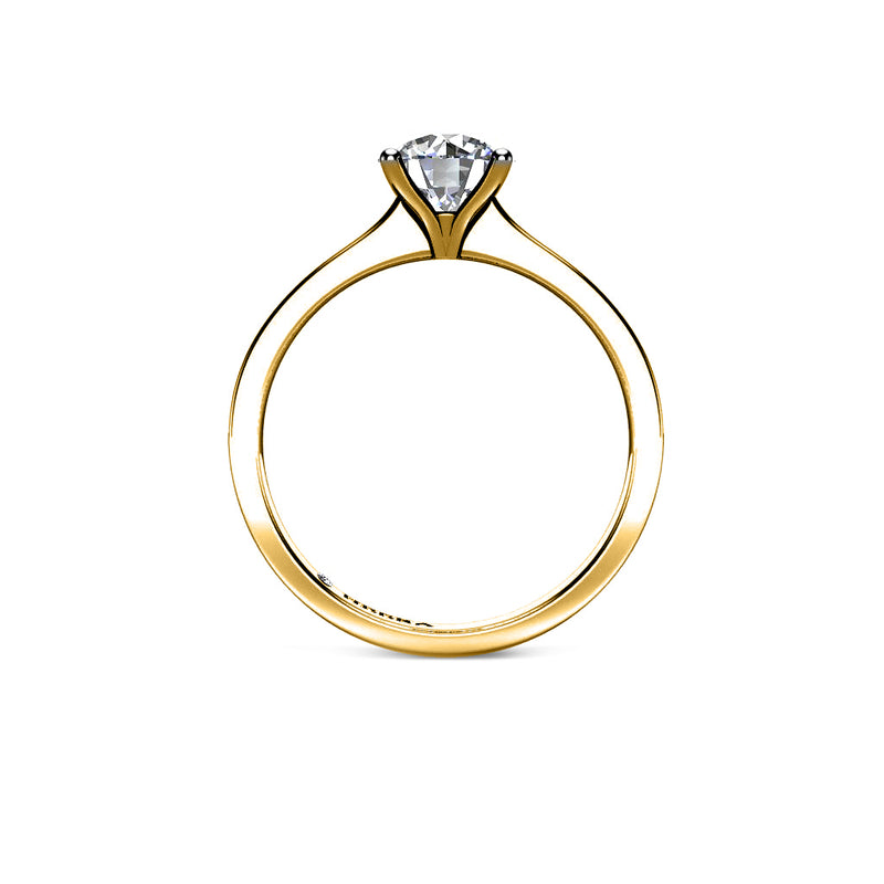 JHENE - Round Brilliant Diamond Solitaire Engagement Ring in Yellow Gold - HEERA DIAMONDS