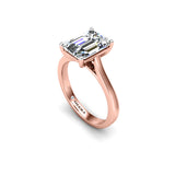 KENDALL - Emerald Cut Diamond Solitaire Engagement Ring in Rose Gold - HEERA DIAMONDS