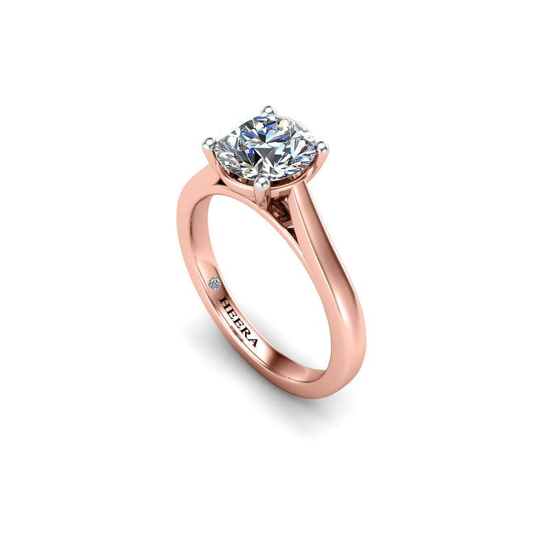 DESS - Round Brilliant Diamond Solitaire Engagement Ring in Rose Gold - HEERA DIAMONDS