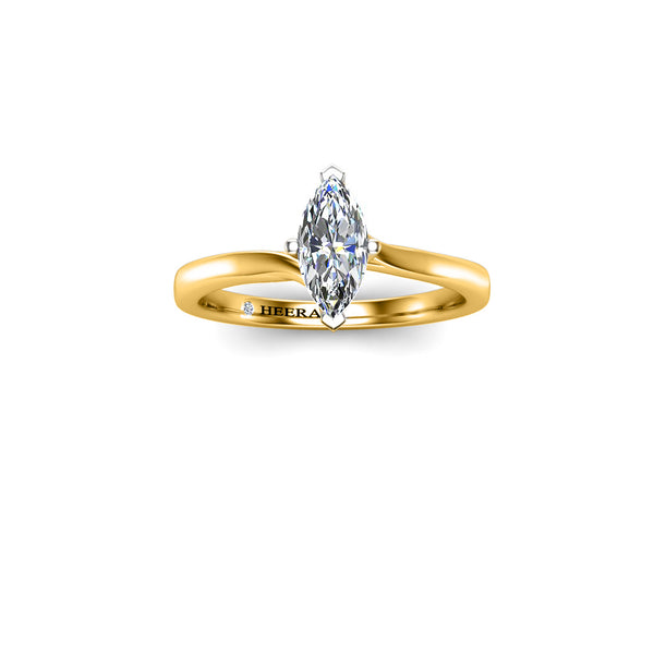 MAURA - Marquise Cut Diamond Solitaire Engagement Ring in Yellow Gold - HEERA DIAMONDS