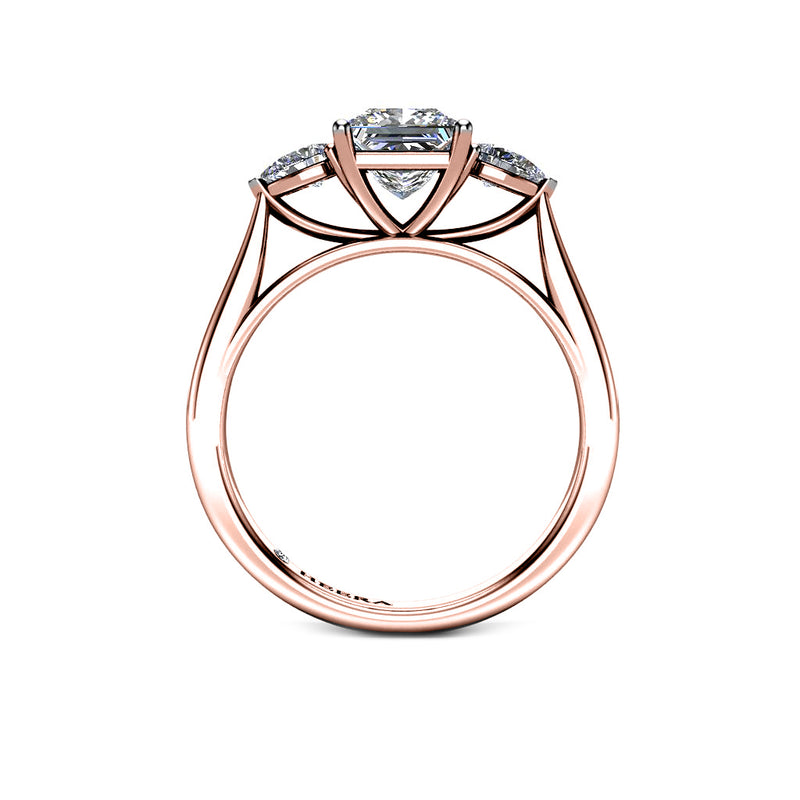 CERISE - Princess and Pears Trilogy Engagement Ring in Rose Gold - HEERA DIAMONDS