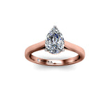 LAUREN - Pear Cut Diamond Solitaire Engagement Ring in Rose Gold - HEERA DIAMONDS