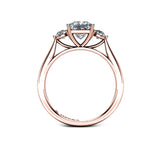 FLAMINGO - Princess and Rounds Trilogy Engagement Ring in Rose Gold - HEERA DIAMONDS