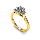 RASIN I - Emeralds Trilogy Engagement Ring in Yellow Gold - HEERA DIAMONDS