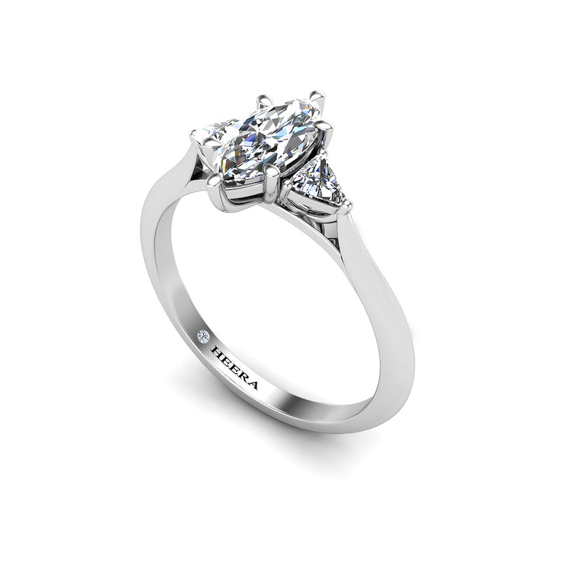 BLONDE - The Marquise Trillion Trilogy Engagement Ring in Platinum - HEERA DIAMONDS