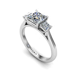PINK II - Princess Trilogy Engagement Ring in Platinum - HEERA DIAMONDS