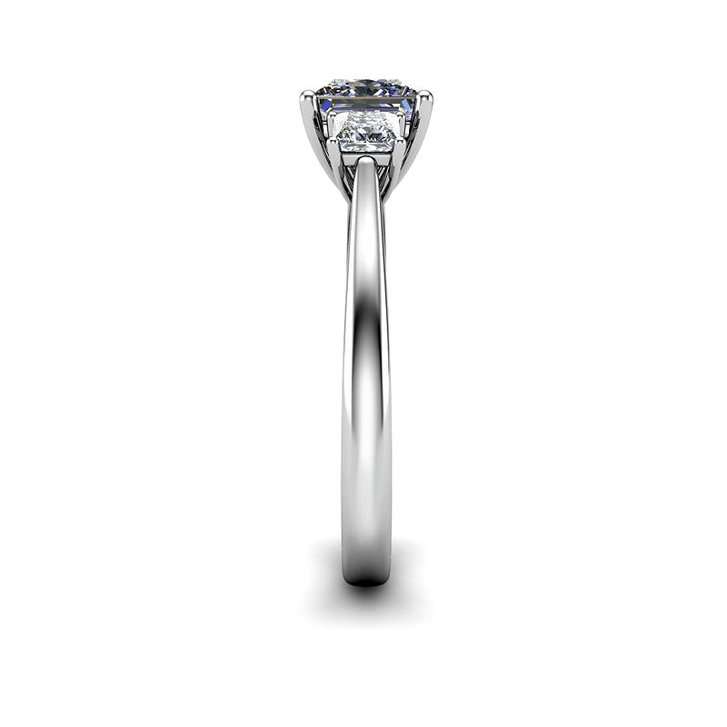 PINK II - Princess Trilogy Engagement Ring in Platinum - HEERA DIAMONDS