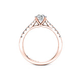 DAISY - Round Brilliant Engagement ring with Diamond Shoulders in Rose Gold - HEERA DIAMONDS