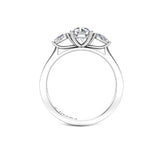 SEA - Round Brilliant and Pears Trilogy Engagement Ring in Platinum - HEERA DIAMONDS