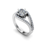 NAOMI - Cushion Cut Engagement Ring with Halo in Platinum - HEERA DIAMONDS