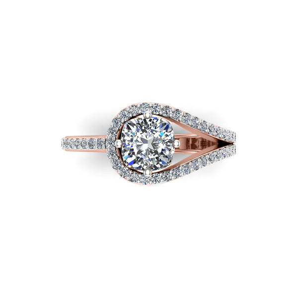NAOMI - Cushion Cut Engagement Ring with Halo in Rose Gold - HEERA DIAMONDS