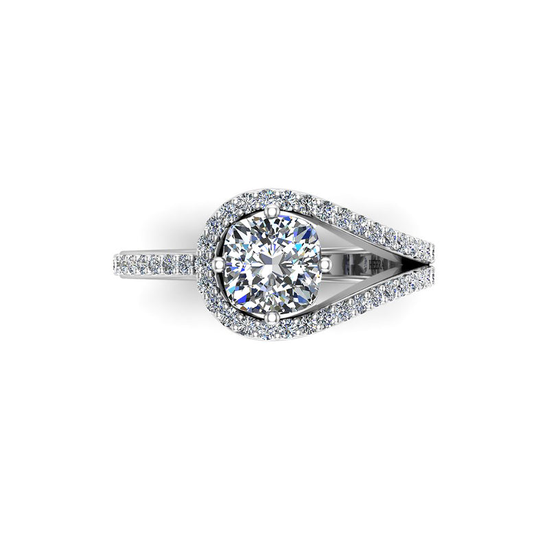 NAOMI - Cushion Cut Engagement Ring with Halo in Platinum - HEERA DIAMONDS