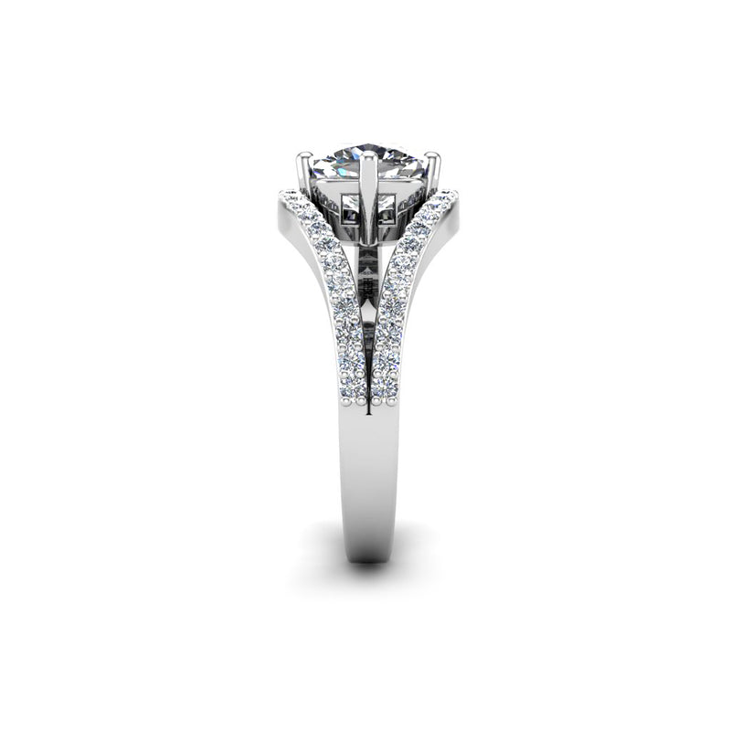 NAOMI - Cushion Cut Engagement Ring with Halo in Platinum - HEERA DIAMONDS