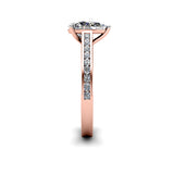 VICKY - Pear Diamond Engagement ring with Diamond Shoulders in Rose Gold - HEERA DIAMONDS