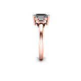 GISELLE  - Emerald Diamond Engagement ring with Baguette Shoulders in Rose Gold - HEERA DIAMONDS