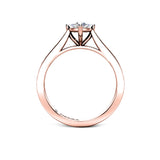 CLEO - Emerald Diamond Engagement ring with Channel Shoulders in Rose Gold - HEERA DIAMONDS