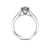 BELVA - Oval Diamond Engagement ring with Diamond Shoulders in Platinum - HEERA DIAMONDS