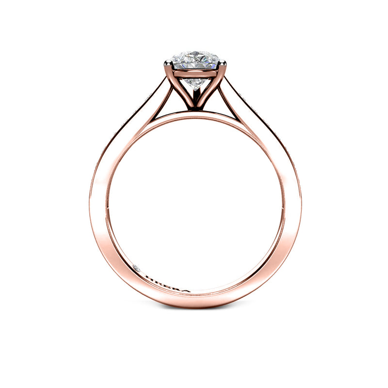 HAYAT - Pear Diamond Engagement ring with Diamond Shoulders in Rose Gold - HEERA DIAMONDS