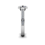 LUCIA - Oval Diamond Engagement ring with Diamond Shoulders Platinum - HEERA DIAMONDS