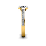 LUCIA - Oval Diamond Engagement ring with Diamond Shoulders in Yellow Gold - HEERA DIAMONDS