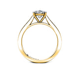 LUCIA - Oval Diamond Engagement ring with Diamond Shoulders in Yellow Gold - HEERA DIAMONDS