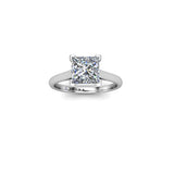 PERRINE - Princess Cut Diamond Solitaire Engagement Ring in Platinum - HEERA DIAMONDS