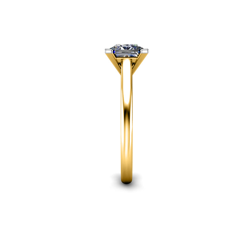 PERRINE - Princess Cut Diamond Solitaire Engagement Ring in Yellow Gold - HEERA DIAMONDS