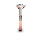 NOEMI - Pear Diamond Engagement ring with Diamond Shoulders in Rose Gold - HEERA DIAMONDS