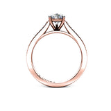 NOEMI - Pear Diamond Engagement ring with Diamond Shoulders in Rose Gold - HEERA DIAMONDS