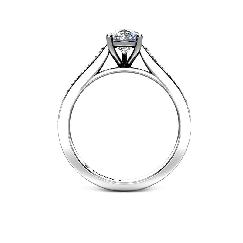 NOEMI - Pear Diamond Engagement ring with Diamond Shoulders Platinum - HEERA DIAMONDS