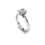KINSLEY - Round Brilliant Diamond Solitaire Engagement Ring in Platinum - HEERA DIAMONDS